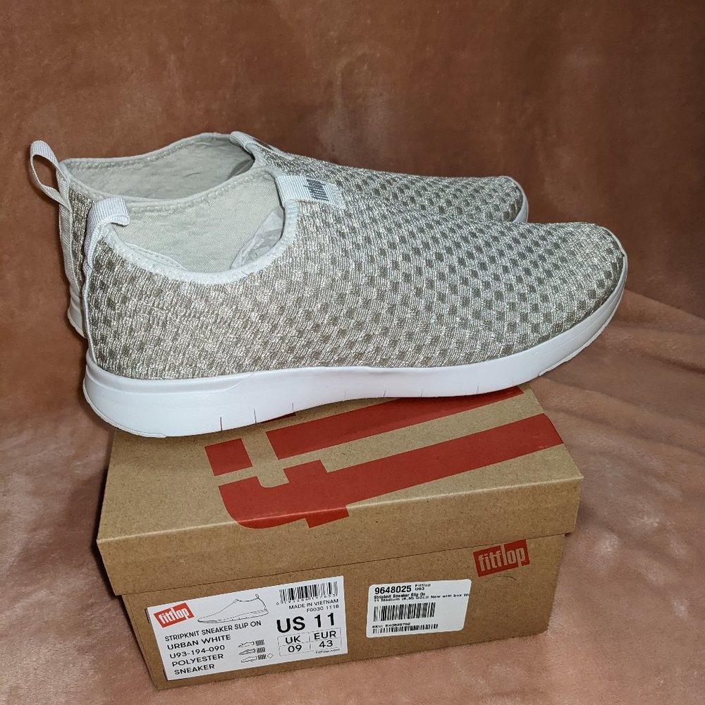 FitFlop Stripknit sneaker white size 11
